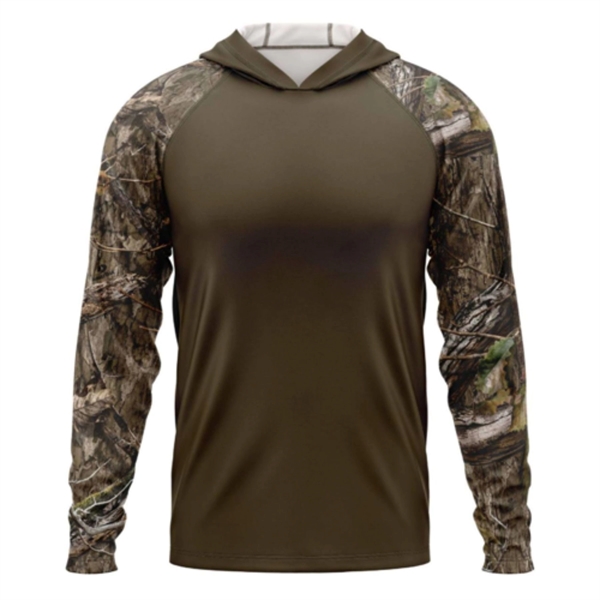 Mossy Oak® Men's. Polyester Interlock Raglan Hooded T-Shirt - Mossy Oak® Men's. Polyester Interlock Raglan Hooded T-Shirt - Image 13 of 13