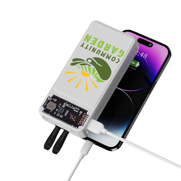 Winnetka Transparent Corded Power Bank 20000 - Winnetka Transparent Corded Power Bank 20000 - Image 0 of 9