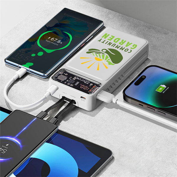 Winnetka Transparent Corded Power Bank 20000 - Winnetka Transparent Corded Power Bank 20000 - Image 4 of 9