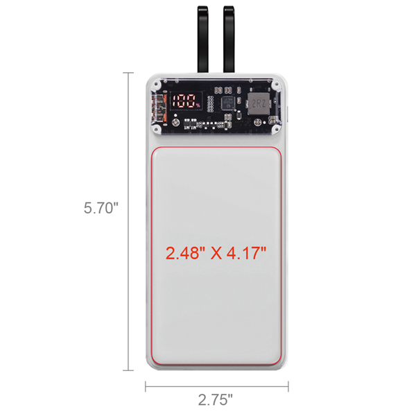 Winnetka Transparent Corded Power Bank 20000 - Winnetka Transparent Corded Power Bank 20000 - Image 8 of 9
