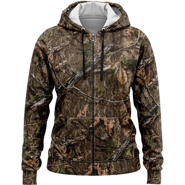 Mossy Oak® Women's 8.2 Oz Full Zip Hoodie w/ Kangaroo Pocket - Mossy Oak® Women's 8.2 Oz Full Zip Hoodie w/ Kangaroo Pocket - Image 4 of 4
