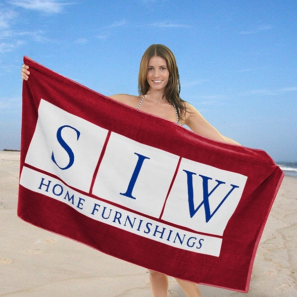 Custom WOVEN Beach Towel (30"x 60"), Made in USA - Custom WOVEN Beach Towel (30"x 60"), Made in USA - Image 0 of 5