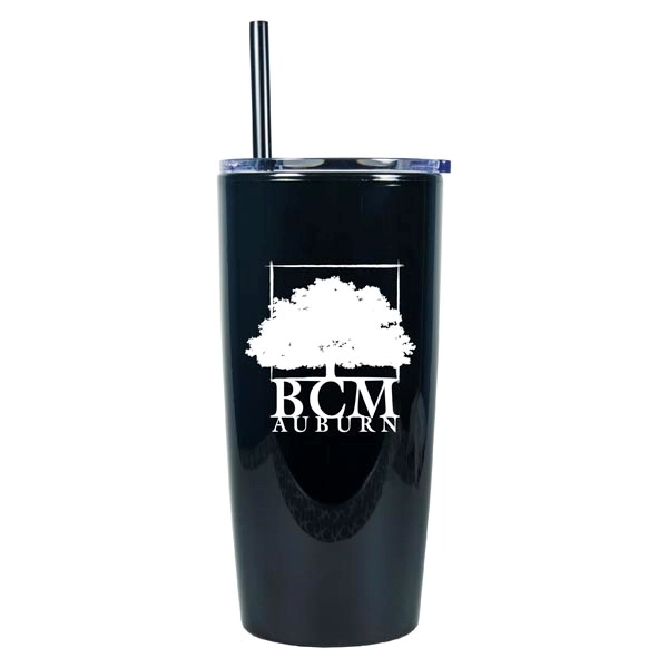 22oz Glacier Double Walled Tumbler with Color Lid and Straw - 22oz Glacier Double Walled Tumbler with Color Lid and Straw - Image 4 of 4