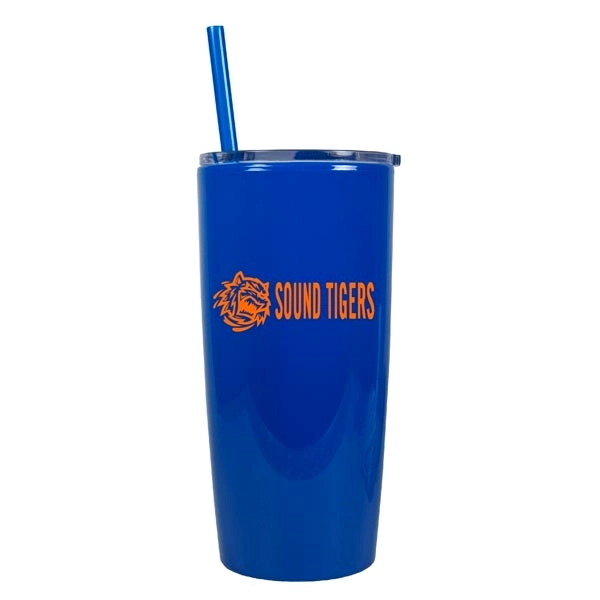 22oz Glacier Double Walled Tumbler with Color Lid and Straw - 22oz Glacier Double Walled Tumbler with Color Lid and Straw - Image 3 of 4