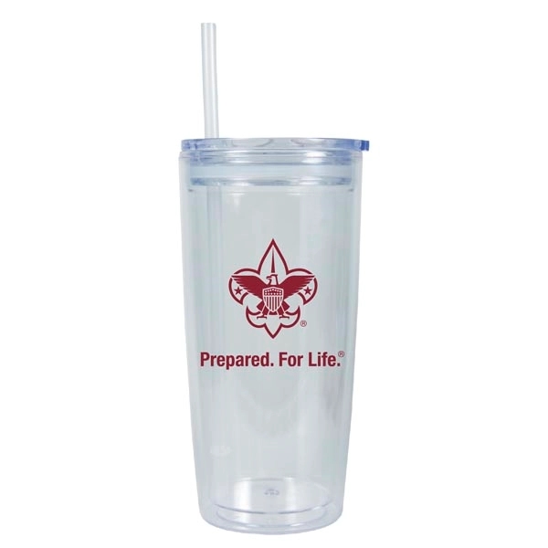 22oz Glacier Double Walled Tumbler with Color Lid and Straw - 22oz Glacier Double Walled Tumbler with Color Lid and Straw - Image 2 of 4