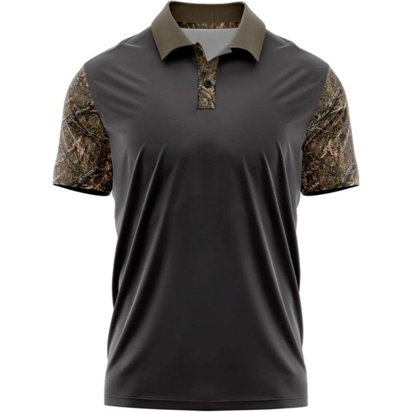 Mossy Oak® Men's 4.4 Oz. Polyester Interlock Polo Shirt - Mossy Oak® Men's 4.4 Oz. Polyester Interlock Polo Shirt - Image 1 of 2