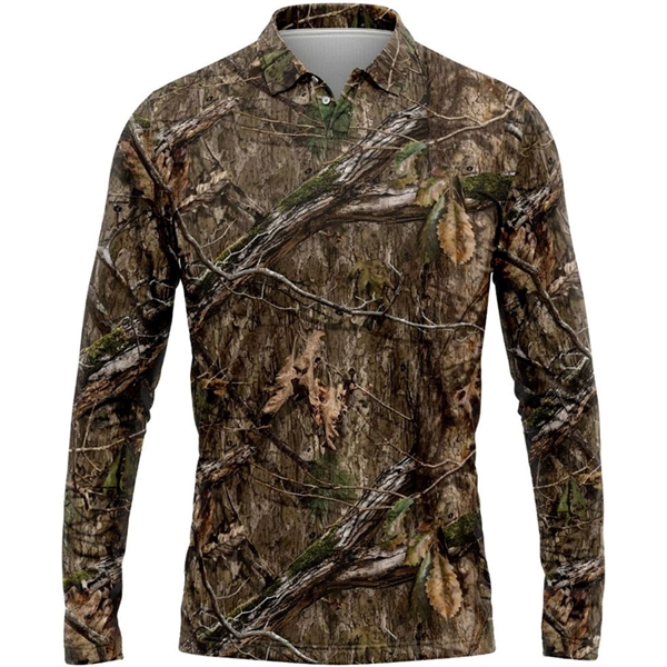 Mossy Oak® Men's 4.4 Oz. Polyester Interlock Polo Shirt - Mossy Oak® Men's 4.4 Oz. Polyester Interlock Polo Shirt - Image 2 of 3