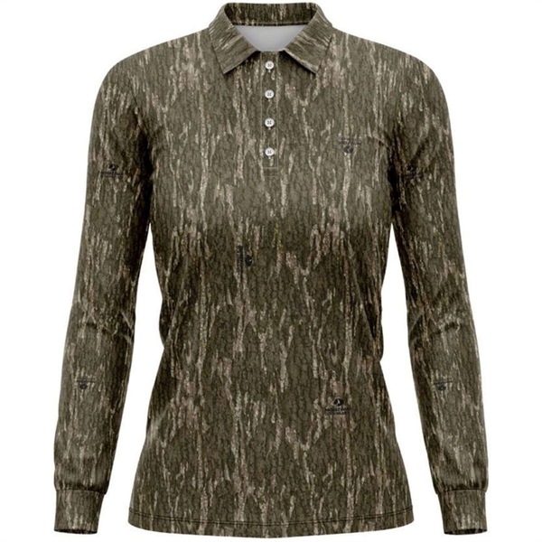 Mossy Oak® Women's 4.4 Oz. Polyester Interlock Polo Shirt - Mossy Oak® Women's 4.4 Oz. Polyester Interlock Polo Shirt - Image 2 of 4