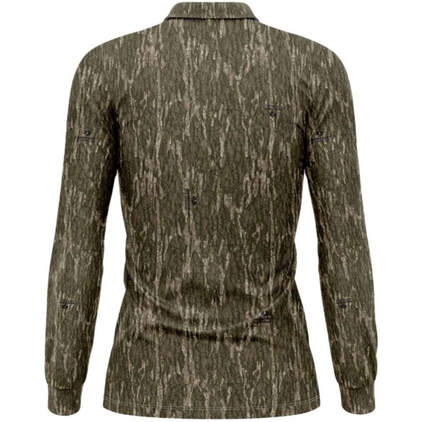 Mossy Oak® Women's 4.4 Oz. Polyester Interlock Polo Shirt - Mossy Oak® Women's 4.4 Oz. Polyester Interlock Polo Shirt - Image 3 of 4