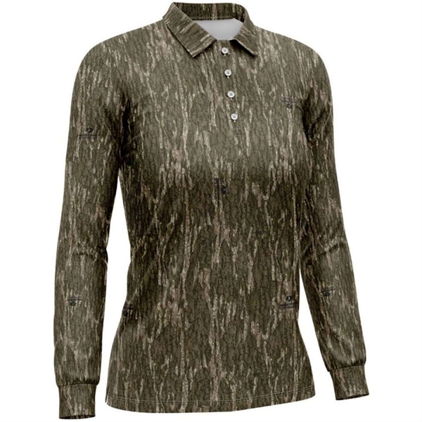 Mossy Oak® Women's 4.4 Oz. Polyester Interlock Polo Shirt - Mossy Oak® Women's 4.4 Oz. Polyester Interlock Polo Shirt - Image 4 of 4