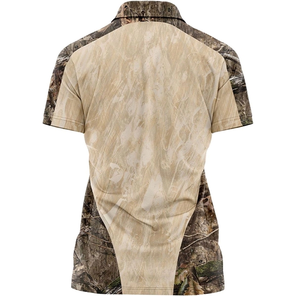 Mossy Oak® Women's 4.4 Oz. Polyester Interlock Raglan Polo - Mossy Oak® Women's 4.4 Oz. Polyester Interlock Raglan Polo - Image 6 of 6