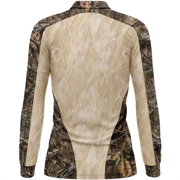 Mossy Oak® 75D Women's Pique Polo Long Sleeve Shirt - Mossy Oak® 75D Women's Pique Polo Long Sleeve Shirt - Image 4 of 6