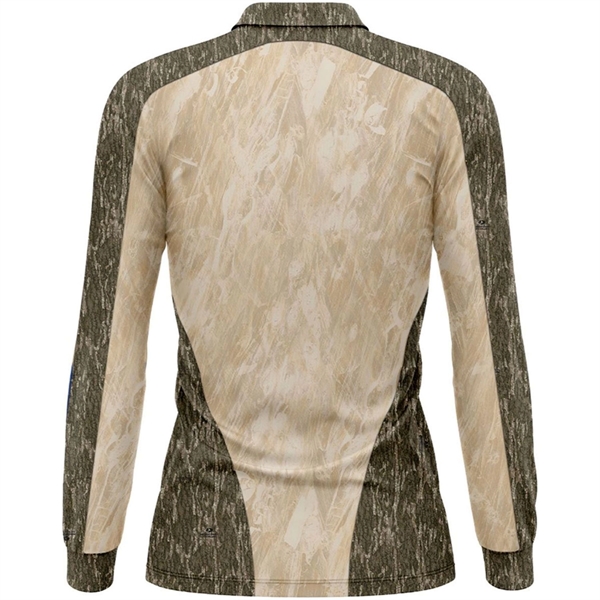 Mossy Oak® 75D Women's Pique Polo Long Sleeve Shirt - Mossy Oak® 75D Women's Pique Polo Long Sleeve Shirt - Image 6 of 6