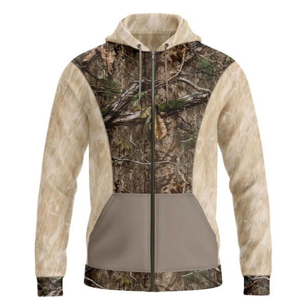 Mossy Oak® Men's 8.2 Oz. Polar Fleece Zipper Hoodie W Pocket - Mossy Oak® Men's 8.2 Oz. Polar Fleece Zipper Hoodie W Pocket - Image 3 of 6