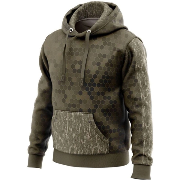 Mossy Oak® Men's 8.2 Oz. Polar Fleece Pullover Hoodie Pocket - Mossy Oak® Men's 8.2 Oz. Polar Fleece Pullover Hoodie Pocket - Image 1 of 2