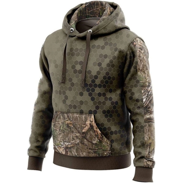 Mossy Oak® Men's 8.2 Oz. Polar Fleece Pullover Hoodie Pocket - Mossy Oak® Men's 8.2 Oz. Polar Fleece Pullover Hoodie Pocket - Image 2 of 2