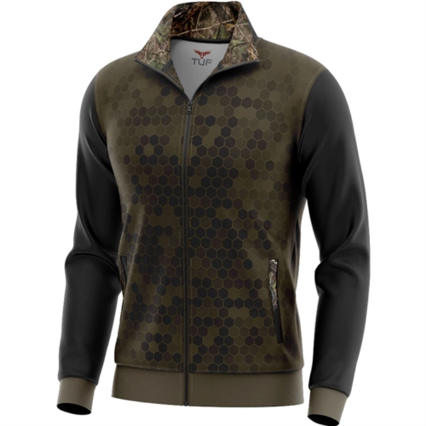 Mossy Oak® Men's 8.2 Oz. Full Zip Track Jacket With Pocket - Mossy Oak® Men's 8.2 Oz. Full Zip Track Jacket With Pocket - Image 1 of 2