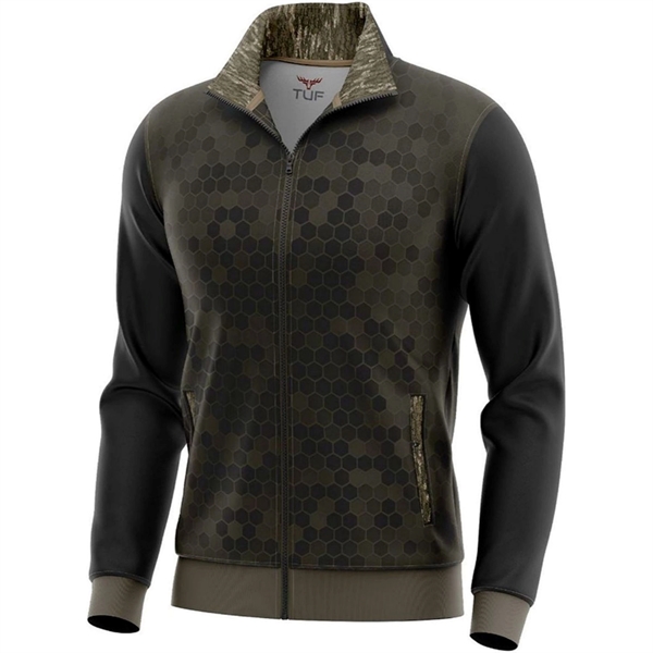 Mossy Oak® Men's 8.2 Oz. Full Zip Track Jacket With Pocket - Mossy Oak® Men's 8.2 Oz. Full Zip Track Jacket With Pocket - Image 2 of 2