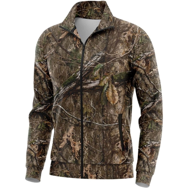 Mossy Oak® Men's 8.2 Oz. Track Jacket With Pocket - Mossy Oak® Men's 8.2 Oz. Track Jacket With Pocket - Image 2 of 2