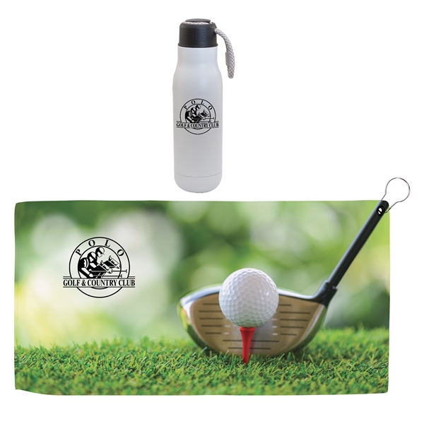 Hole in One Insulated Vacuum Bottle & Golf Towel Gift Set - Hole in One Insulated Vacuum Bottle & Golf Towel Gift Set - Image 3 of 3