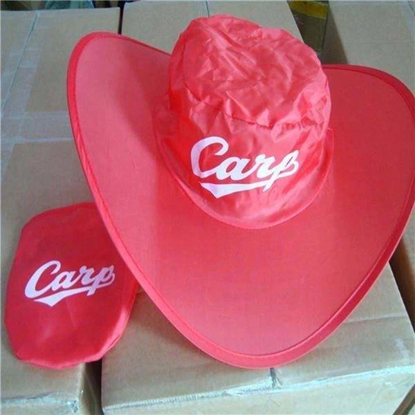 Polyester Foldable Cowboy Hat With Pouch - Polyester Foldable Cowboy Hat With Pouch - Image 1 of 6