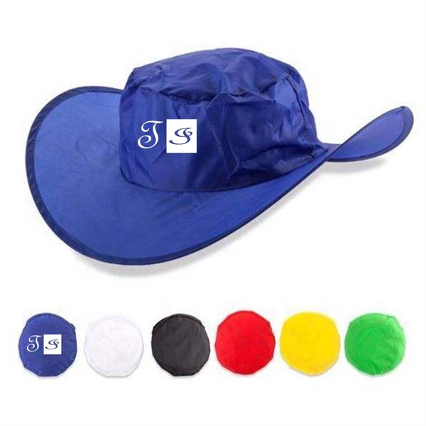 Polyester Foldable Cowboy Hat With Pouch - Polyester Foldable Cowboy Hat With Pouch - Image 0 of 6