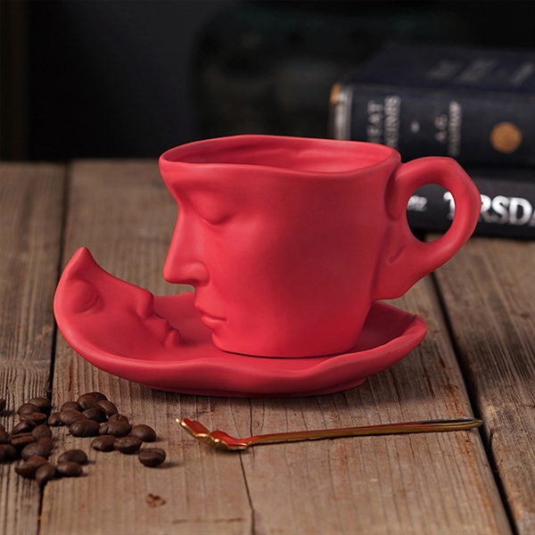 Kiss Of Art Ceramic Coffee Cup And Saucer - Kiss Of Art Ceramic Coffee Cup And Saucer - Image 2 of 3
