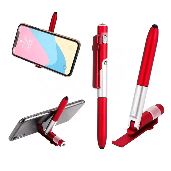 4-in-1 Phone Stand Stylus Pen with LED Light - 4-in-1 Phone Stand Stylus Pen with LED Light - Image 8 of 9
