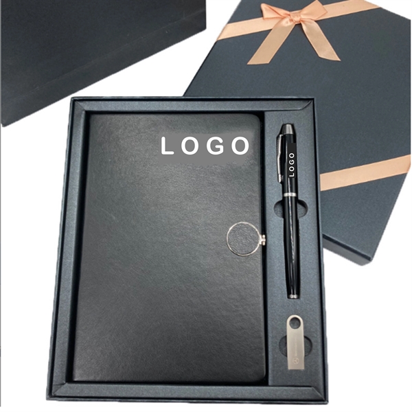 A5 Notebook Gift Box Set with Pen U Disk Business Kit - A5 Notebook Gift Box Set with Pen U Disk Business Kit - Image 0 of 3