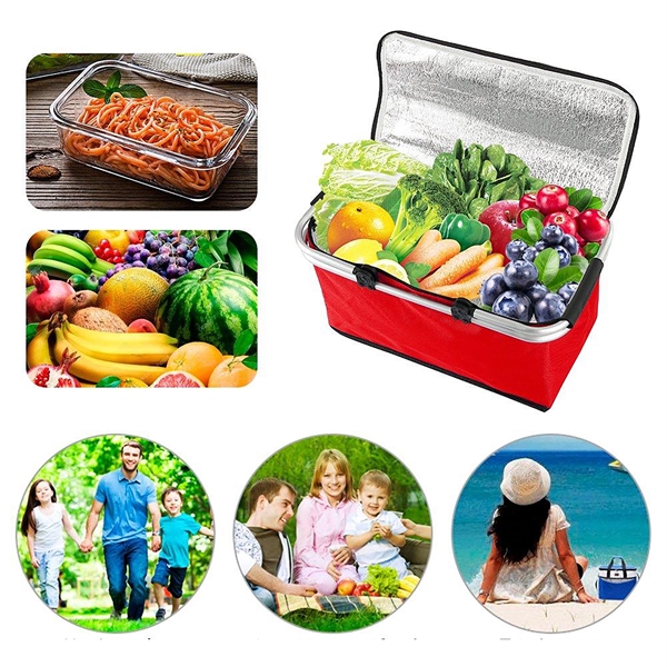 30L Folding Picnic Bag Cooler Basket - 30L Folding Picnic Bag Cooler Basket - Image 3 of 4