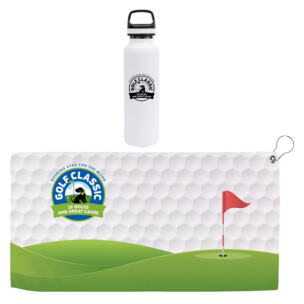 Hole in One Insulated Vacuum Bottle & Golf Towel Gift Set - Hole in One Insulated Vacuum Bottle & Golf Towel Gift Set - Image 3 of 3