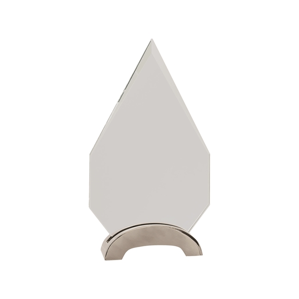 8 1/2" Clear Diamond Platinum Glass Award w/ Arch Metal Base - 8 1/2" Clear Diamond Platinum Glass Award w/ Arch Metal Base - Image 1 of 1