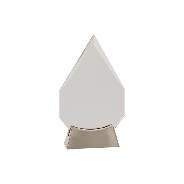 7 3/4" Clear Diamond Platinum Glass Award w/ Metal Base - 7 3/4" Clear Diamond Platinum Glass Award w/ Metal Base - Image 1 of 1