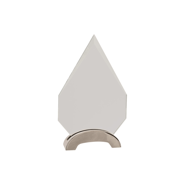 7 1/2" Clear Diamond Platinum Glass Award w/ Arch Metal Base - 7 1/2" Clear Diamond Platinum Glass Award w/ Arch Metal Base - Image 1 of 1