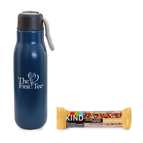 On the Go Sip n' Snack 16 oz. Insulated Bottle w/KIND Bar - On the Go Sip n' Snack 16 oz. Insulated Bottle w/KIND Bar - Image 0 of 3