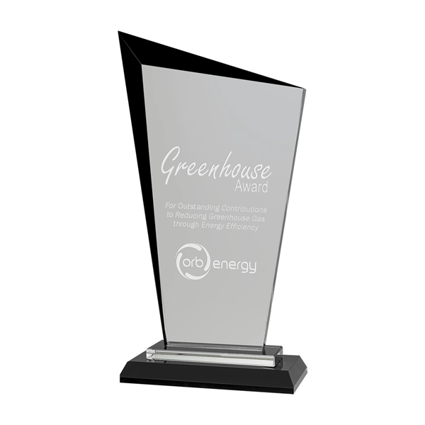 9 1/2" Black Razor Glass Award - 9 1/2" Black Razor Glass Award - Image 0 of 1