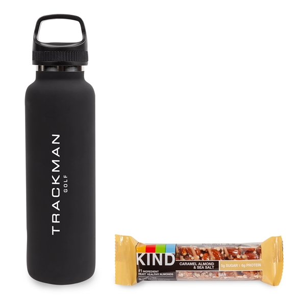 Custom On the Go Sip n' Snack 20 oz. Insulated Bottle w/KIND Bar