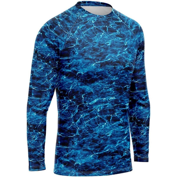 Mossy Oak® Men's Polyester Interlock Raglan T-Shirt, UPF 50+ - Mossy Oak® Men's Polyester Interlock Raglan T-Shirt, UPF 50+ - Image 1 of 5