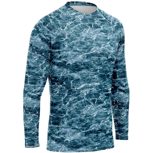 Mossy Oak® Men's Polyester Interlock Raglan T-Shirt, UPF 50+ - Mossy Oak® Men's Polyester Interlock Raglan T-Shirt, UPF 50+ - Image 3 of 5