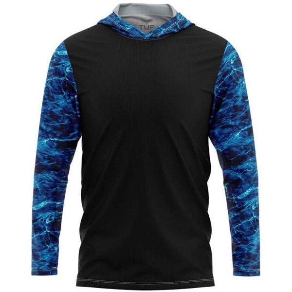 Mossy Oak® Men's Polyester Interlock Hooded T-Shirt UPF 50+ - Mossy Oak® Men's Polyester Interlock Hooded T-Shirt UPF 50+ - Image 1 of 3