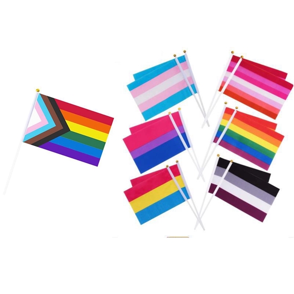 LGBT Rainbow Hand Waving Flag 8" x 6" Gay Pride - LGBT Rainbow Hand Waving Flag 8" x 6" Gay Pride - Image 2 of 3