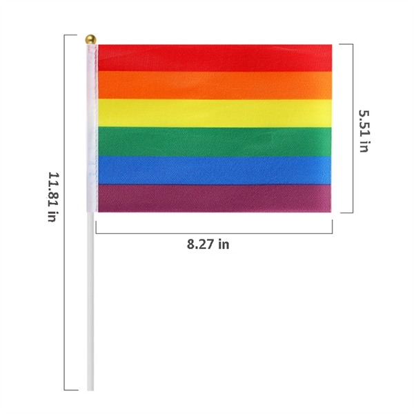 LGBT Rainbow Hand Waving Flag 8" x 6" Gay Pride - LGBT Rainbow Hand Waving Flag 8" x 6" Gay Pride - Image 3 of 3