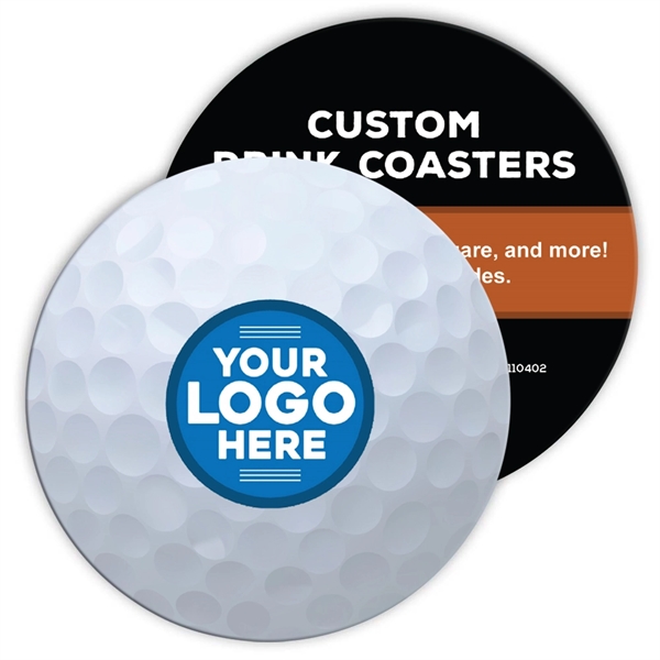 Custom Golf-Theme Drink Coaster - Custom Golf-Theme Drink Coaster - Image 0 of 4