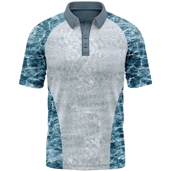 Mossy Oak® Men's Polyester Interlock Raglan Polo, UPF 50+ - Mossy Oak® Men's Polyester Interlock Raglan Polo, UPF 50+ - Image 1 of 6