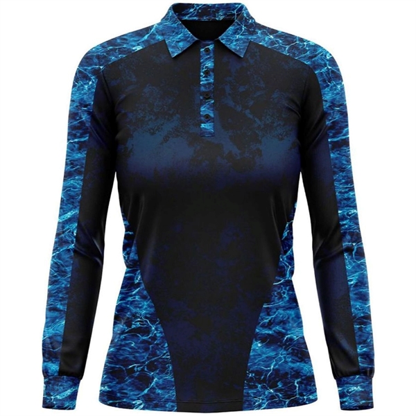 Mossy Oak® Women's Polyester Interlock Polo, UPF 50+ - Mossy Oak® Women's Polyester Interlock Polo, UPF 50+ - Image 1 of 6