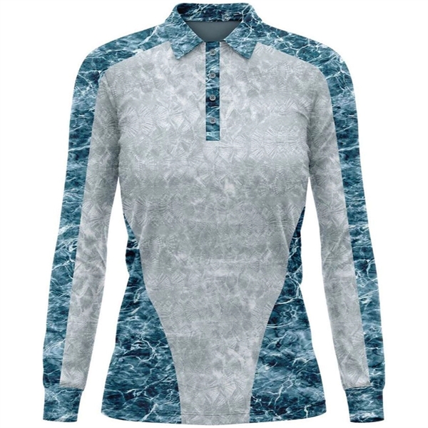 Mossy Oak® Women's Polyester Interlock Polo, UPF 50+ - Mossy Oak® Women's Polyester Interlock Polo, UPF 50+ - Image 5 of 6
