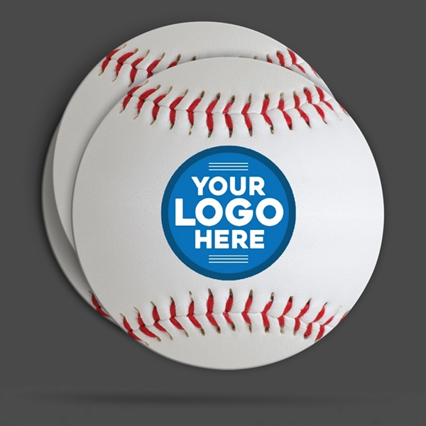 Custom 4" Custom Baseball Coasters - 2 Sided Imprint