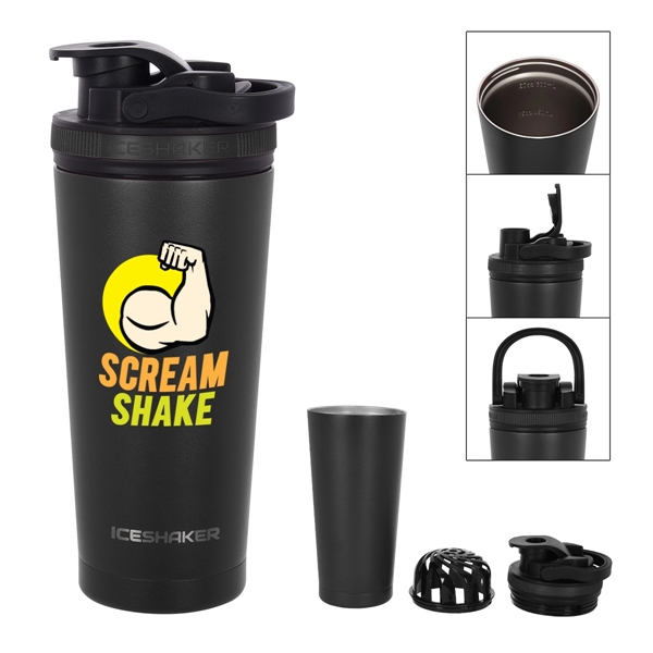 26 Oz. Stainless Steel Ice Shaker Promo Bottle - 26 Oz. Stainless Steel Ice Shaker Promo Bottle - Image 3 of 56