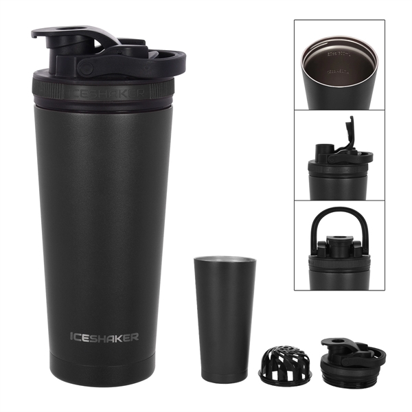 26 Oz. Stainless Steel Ice Shaker Promo Bottle - 26 Oz. Stainless Steel Ice Shaker Promo Bottle - Image 4 of 56