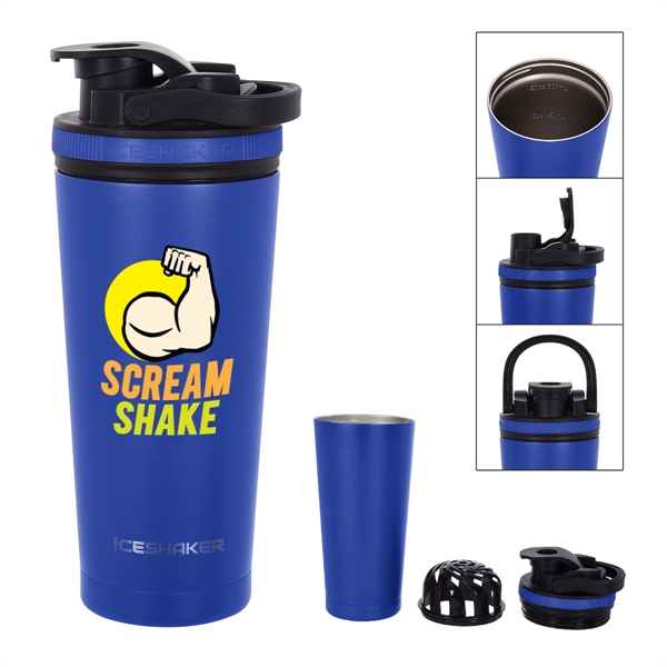 26 Oz. Stainless Steel Ice Shaker Promo Bottle - 26 Oz. Stainless Steel Ice Shaker Promo Bottle - Image 7 of 56